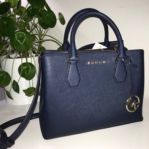 Michael Kors - leather Satchel - Navy
